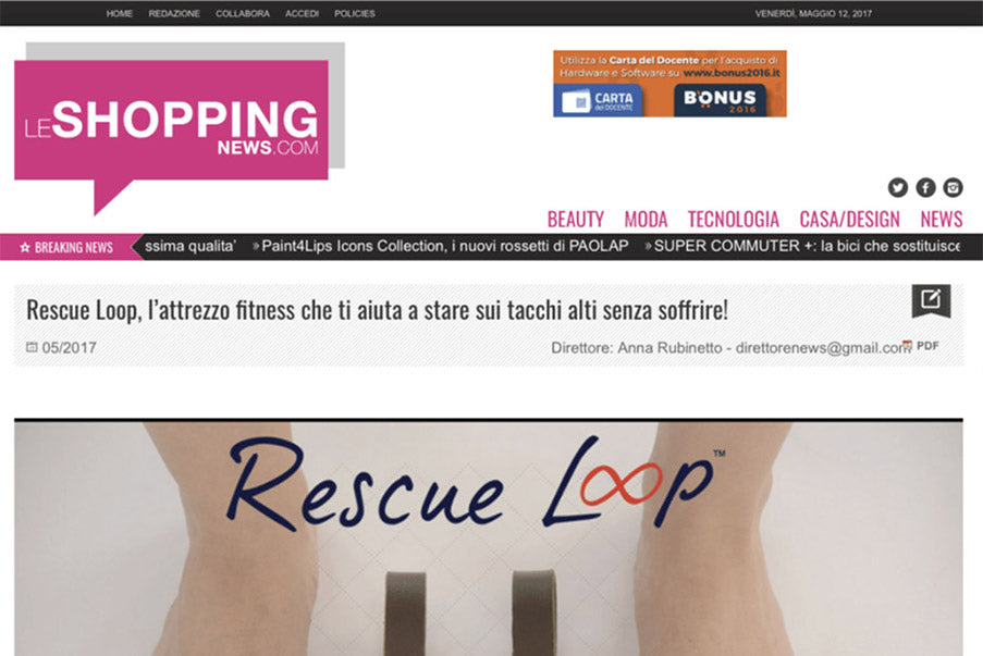LESHOPPINGNEWS: RESCUE LOOP, L’ATTREZZO FITNESS CHE TI AIUTA A STARE SUI TACCHI ALTI SENZA SOFFRIRE!