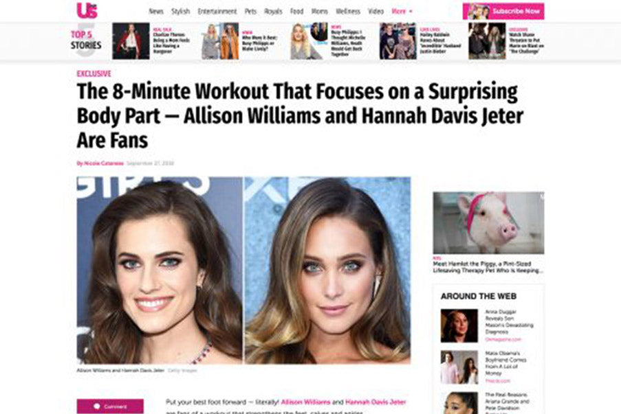US MAGAZINE: THE 8-MINUTE WORKOUT THAT FOCUSES ON A SURPRISING BODY PART — ALLISON WILLIAMS AND HANNAH DAVIS JETER ARE FANS